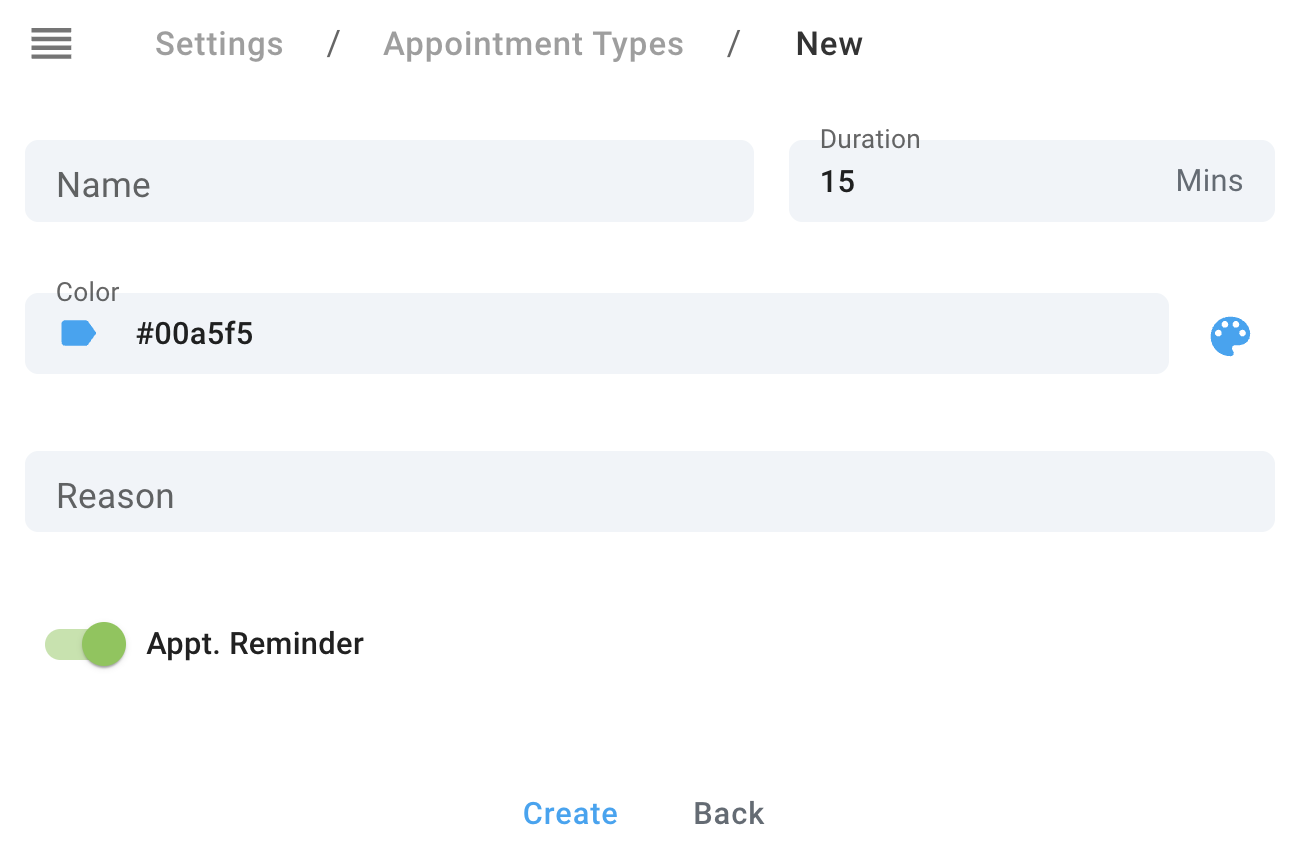 appointment types